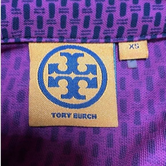 TORY BURCH Hadley 100% Rayon Shirt Dress Front Chest Pockets Gold Buttons Sz XS - Picture 5 of 11